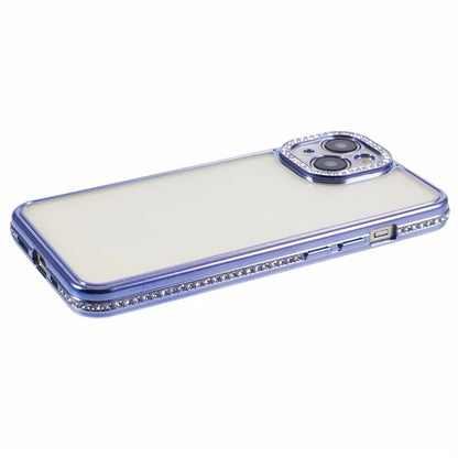 For iPhone 13 Case TPU Flexible Smart Phone Cover with Rhinestones Decor