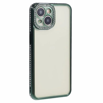 For iPhone 13 Case TPU Flexible Smart Phone Cover with Rhinestones Decor