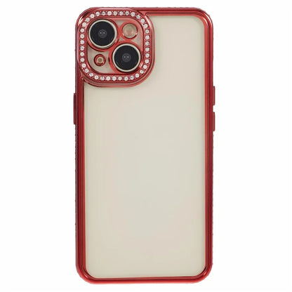 For iPhone 13 Case TPU Flexible Smart Phone Cover with Rhinestones Decor