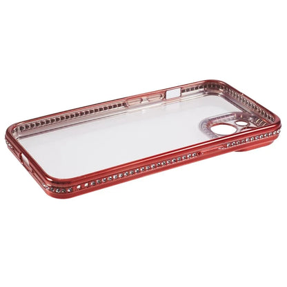 For iPhone 13 Case TPU Flexible Smart Phone Cover with Rhinestones Decor