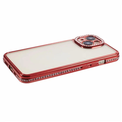 For iPhone 13 Case TPU Flexible Smart Phone Cover with Rhinestones Decor