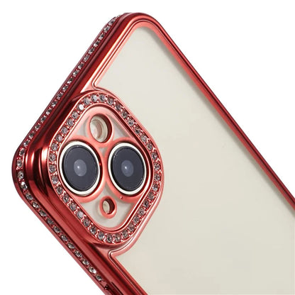 For iPhone 13 Case TPU Flexible Smart Phone Cover with Rhinestones Decor