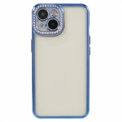 For iPhone 13 Case TPU Flexible Smart Phone Cover with Rhinestones Decor