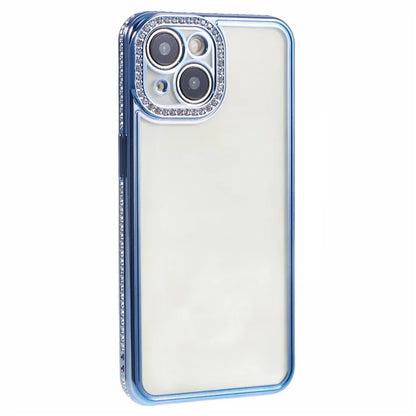 For iPhone 13 Case TPU Flexible Smart Phone Cover with Rhinestones Decor