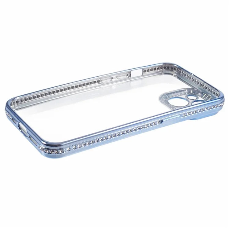 For iPhone 13 Case TPU Flexible Smart Phone Cover with Rhinestones Decor