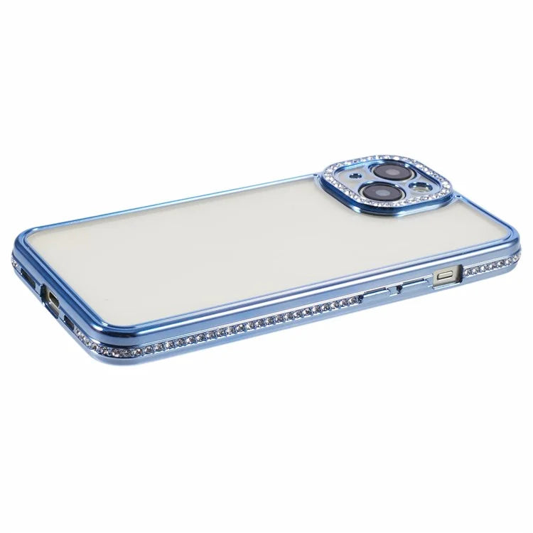 For iPhone 13 Case TPU Flexible Smart Phone Cover with Rhinestones Decor