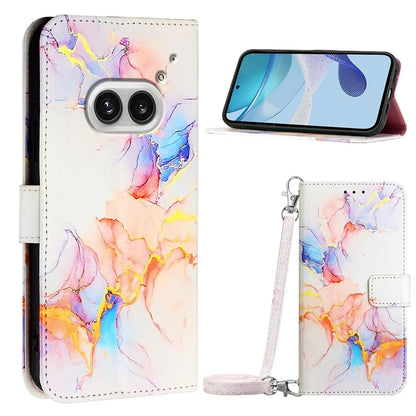 YB Pattern Printing Leather Series-6 For Nothing Phone (2a) Phone Wallet Case with Shoulder Strap