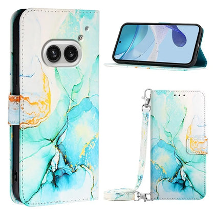YB Pattern Printing Leather Series-6 For Nothing Phone (2a) Phone Wallet Case with Shoulder Strap