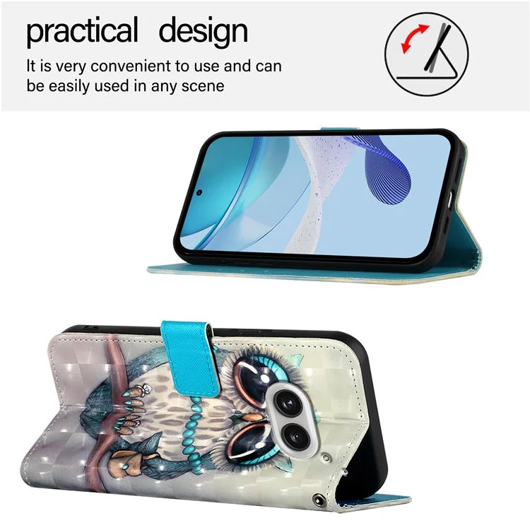 YB Pattern Printing Leather Series-2 For Nothing Phone (2a) Case Leather Phone Cover