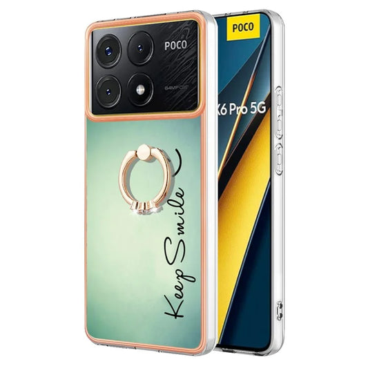YB IMD Series-20 Style D for Xiaomi Poco X6 Pro 5G / Redmi K70E 5G Case 2.0mm TPU Shelwith Ring Kickstand