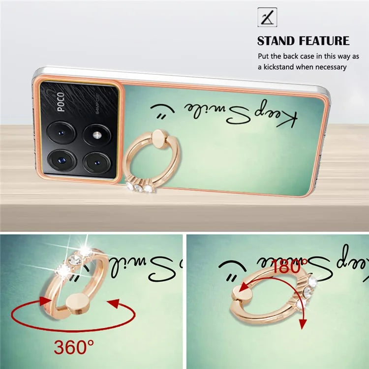 YB IMD Series-20 Style D for Xiaomi Poco X6 Pro 5G / Redmi K70E 5G Case 2.0mm TPU Shelwith Ring Kickstand