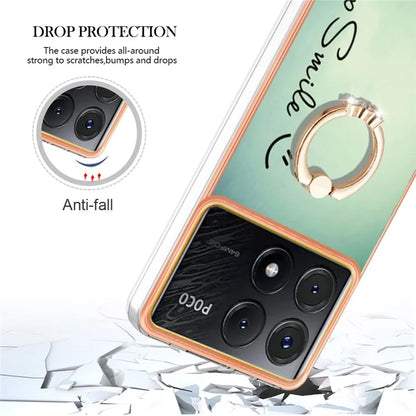 YB IMD Series-20 Style D for Xiaomi Poco X6 Pro 5G / Redmi K70E 5G Case 2.0mm TPU Shelwith Ring Kickstand