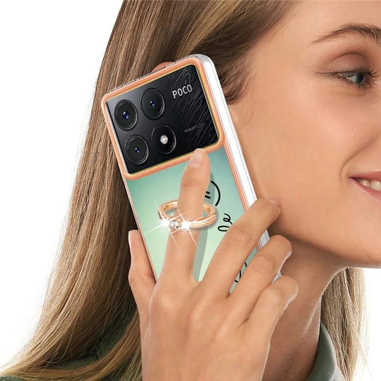 YB IMD Series-20 Style D for Xiaomi Poco X6 Pro 5G / Redmi K70E 5G Case 2.0mm TPU Shelwith Ring Kickstand