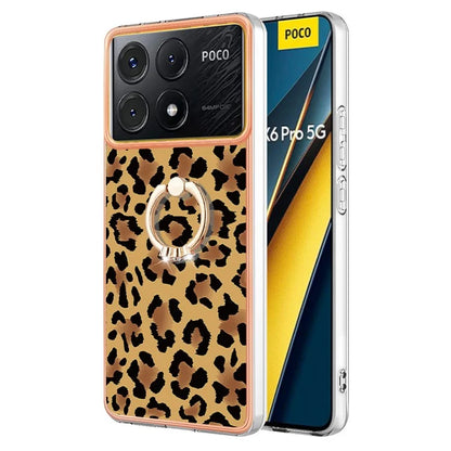 YB IMD Series-20 Style D for Xiaomi Poco X6 Pro 5G / Redmi K70E 5G Case 2.0mm TPU Shelwith Ring Kickstand