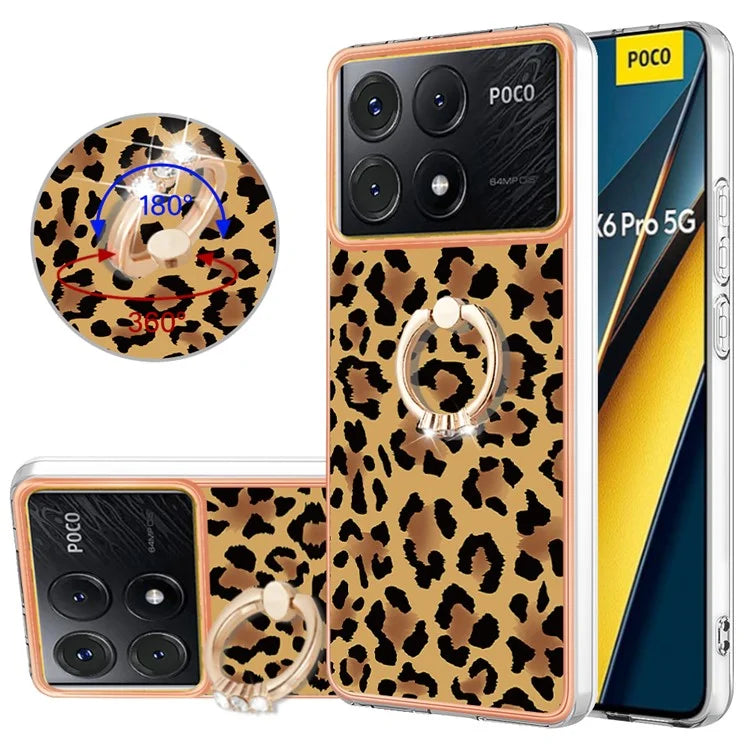 YB IMD Series-20 Style D for Xiaomi Poco X6 Pro 5G / Redmi K70E 5G Case 2.0mm TPU Shelwith Ring Kickstand
