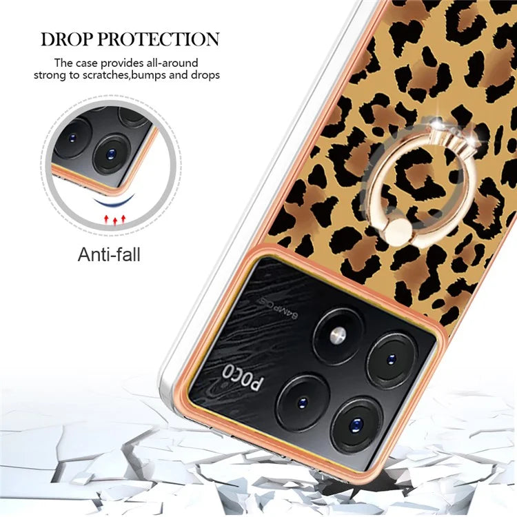 YB IMD Series-20 Style D for Xiaomi Poco X6 Pro 5G / Redmi K70E 5G Case 2.0mm TPU Shelwith Ring Kickstand