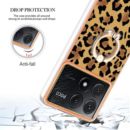 YB IMD Series-20 Style D for Xiaomi Poco X6 Pro 5G / Redmi K70E 5G Case 2.0mm TPU Shelwith Ring Kickstand