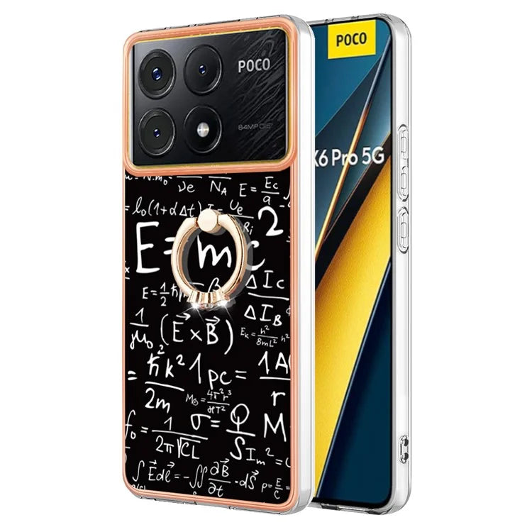 YB IMD Series-20 Style D for Xiaomi Poco X6 Pro 5G / Redmi K70E 5G Case 2.0mm TPU Shelwith Ring Kickstand