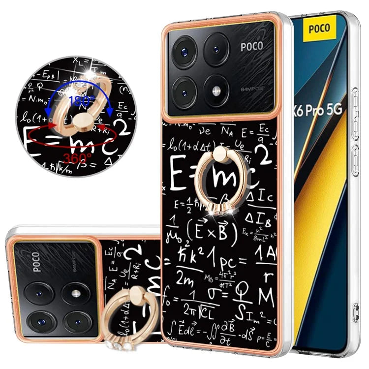 YB IMD Series-20 Style D for Xiaomi Poco X6 Pro 5G / Redmi K70E 5G Case 2.0mm TPU Shelwith Ring Kickstand