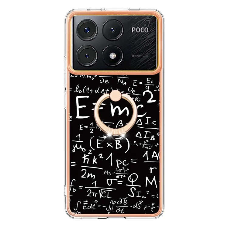 YB IMD Series-20 Style D for Xiaomi Poco X6 Pro 5G / Redmi K70E 5G Case 2.0mm TPU Shelwith Ring Kickstand