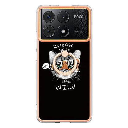 YB IMD Series-20 Style D for Xiaomi Poco X6 Pro 5G / Redmi K70E 5G Case 2.0mm TPU Shelwith Ring Kickstand
