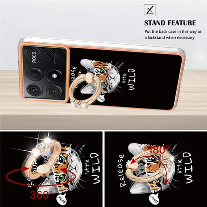 YB IMD Series-20 Style D for Xiaomi Poco X6 Pro 5G / Redmi K70E 5G Case 2.0mm TPU Shelwith Ring Kickstand