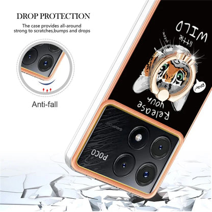 YB IMD Series-20 Style D for Xiaomi Poco X6 Pro 5G / Redmi K70E 5G Case 2.0mm TPU Shelwith Ring Kickstand