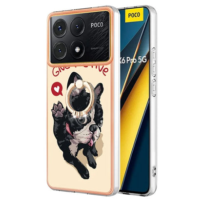 YB IMD Series-20 Style D for Xiaomi Poco X6 Pro 5G / Redmi K70E 5G Case 2.0mm TPU Shelwith Ring Kickstand