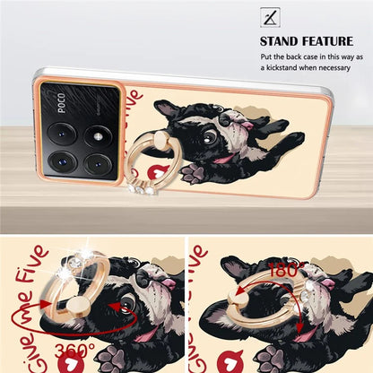 YB IMD Series-20 Style D for Xiaomi Poco X6 Pro 5G / Redmi K70E 5G Case 2.0mm TPU Shelwith Ring Kickstand