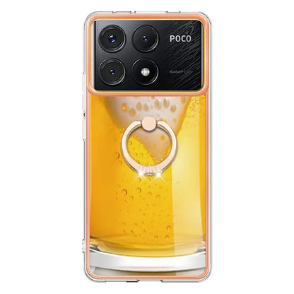 YB IMD Series-20 Style D for Xiaomi Poco X6 Pro 5G / Redmi K70E 5G Case 2.0mm TPU Shelwith Ring Kickstand