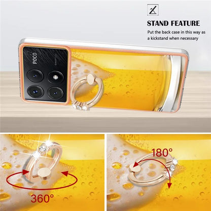YB IMD Series-20 Style D for Xiaomi Poco X6 Pro 5G / Redmi K70E 5G Case 2.0mm TPU Shelwith Ring Kickstand