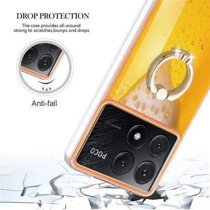 YB IMD Series-20 Style D for Xiaomi Poco X6 Pro 5G / Redmi K70E 5G Case 2.0mm TPU Shelwith Ring Kickstand