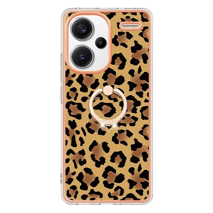 YB IMD Series-20 Style D for Xiaomi Redmi Note 13 Pro+ 5G Case with Ring Holder 2.0mm TPU Gold Edge Phone Cover