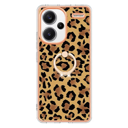 YB IMD Series-20 Style D for Xiaomi Redmi Note 13 Pro+ 5G Case with Ring Holder 2.0mm TPU Gold Edge Phone Cover