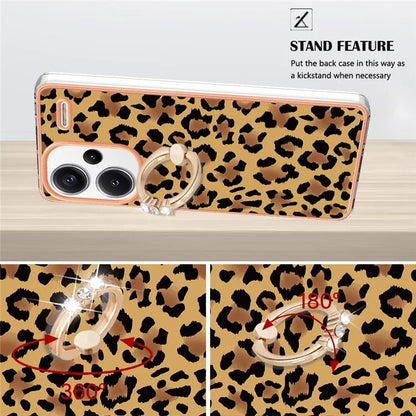 YB IMD Series-20 Style D for Xiaomi Redmi Note 13 Pro+ 5G Case with Ring Holder 2.0mm TPU Gold Edge Phone Cover
