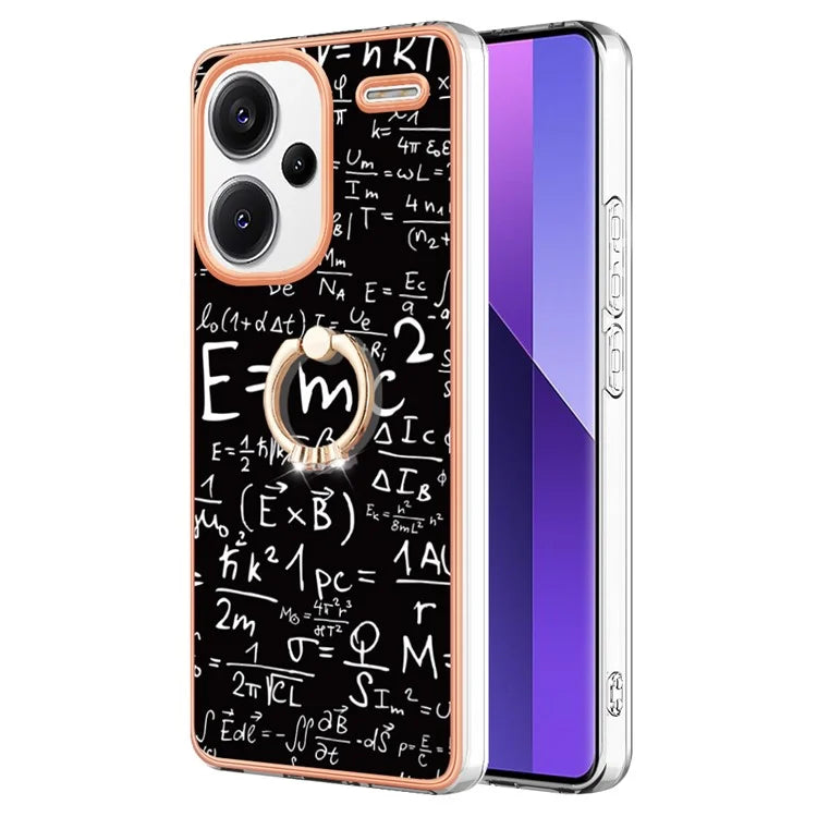 YB IMD Series-20 Style D for Xiaomi Redmi Note 13 Pro+ 5G Case with Ring Holder 2.0mm TPU Gold Edge Phone Cover