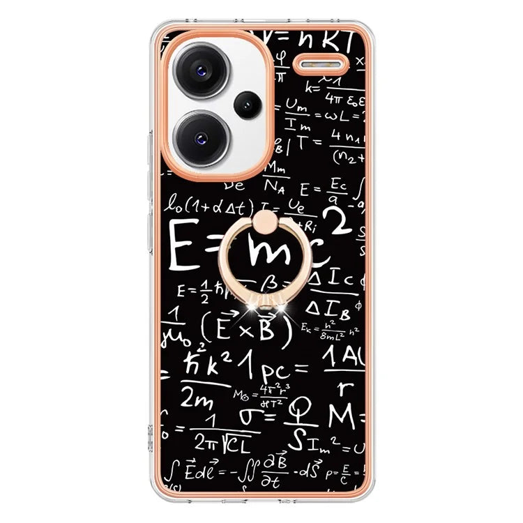 YB IMD Series-20 Style D for Xiaomi Redmi Note 13 Pro+ 5G Case with Ring Holder 2.0mm TPU Gold Edge Phone Cover