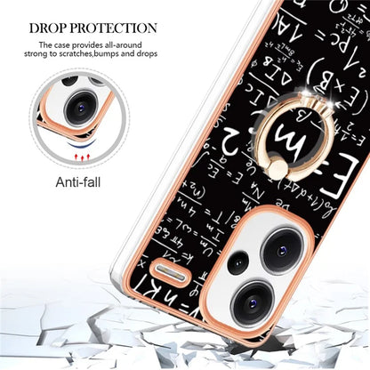 YB IMD Series-20 Style D for Xiaomi Redmi Note 13 Pro+ 5G Case with Ring Holder 2.0mm TPU Gold Edge Phone Cover