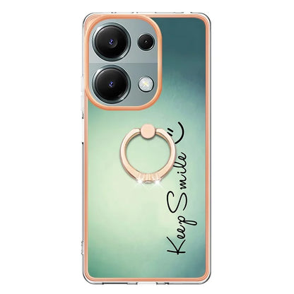 YB IMD Series-20 Style D for Xiaomi Redmi Note 13 Pro 4G / Poco M6 Pro 4G TPU Case Ring Kickstand 2.0mm Back Cover