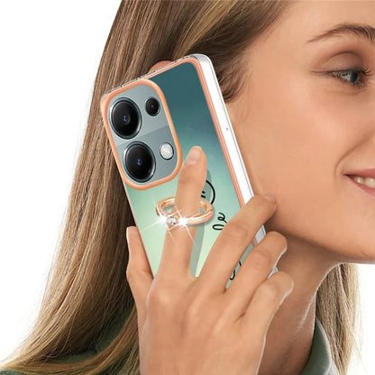 YB IMD Series-20 Style D for Xiaomi Redmi Note 13 Pro 4G / Poco M6 Pro 4G TPU Case Ring Kickstand 2.0mm Back Cover