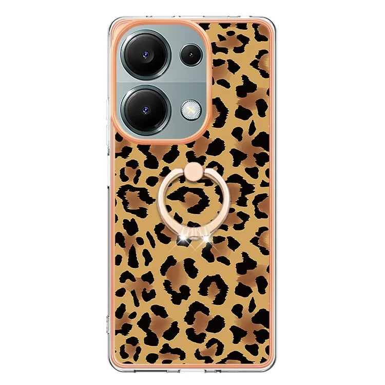 YB IMD Series-20 Style D for Xiaomi Redmi Note 13 Pro 4G / Poco M6 Pro 4G TPU Case Ring Kickstand 2.0mm Back Cover