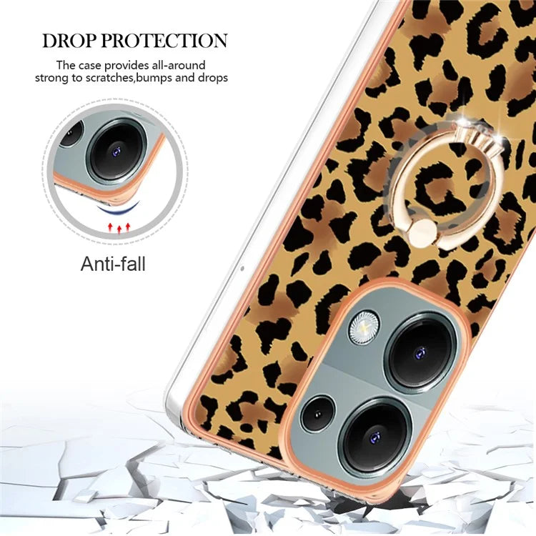 YB IMD Series-20 Style D for Xiaomi Redmi Note 13 Pro 4G / Poco M6 Pro 4G TPU Case Ring Kickstand 2.0mm Back Cover