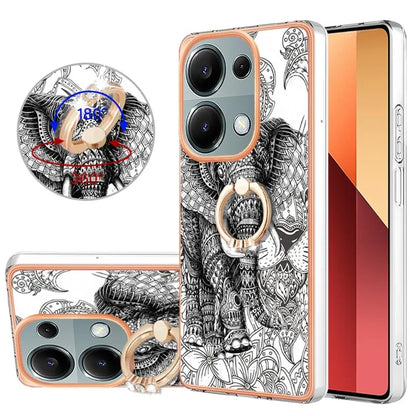 YB IMD Series-20 Style D for Xiaomi Redmi Note 13 Pro 4G / Poco M6 Pro 4G TPU Case Ring Kickstand 2.0mm Back Cover