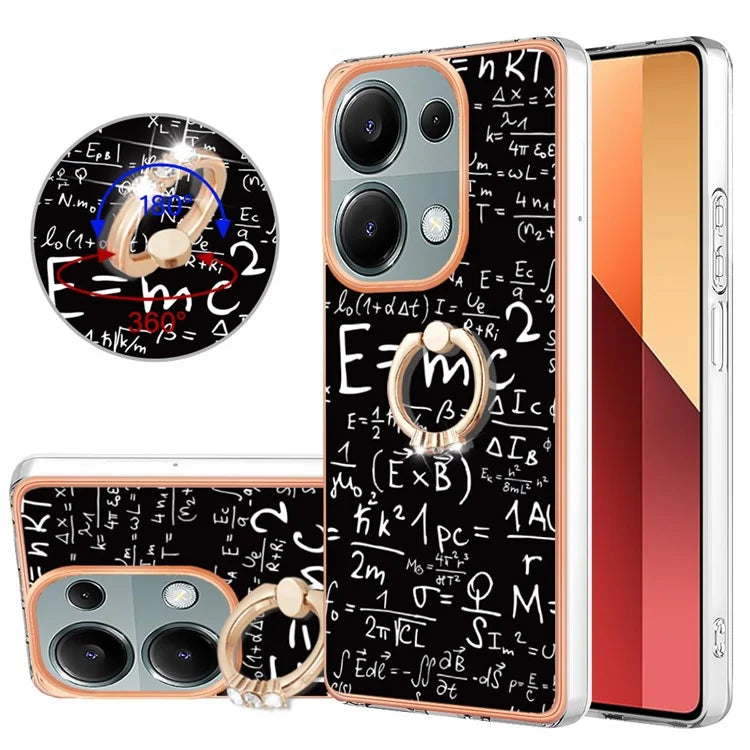 YB IMD Series-20 Style D for Xiaomi Redmi Note 13 Pro 4G / Poco M6 Pro 4G TPU Case Ring Kickstand 2.0mm Back Cover