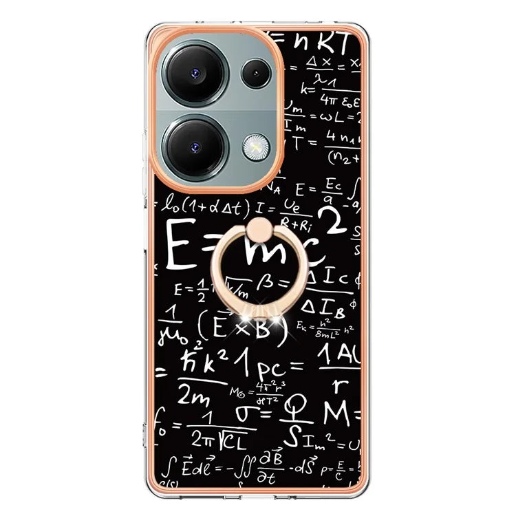 YB IMD Series-20 Style D for Xiaomi Redmi Note 13 Pro 4G / Poco M6 Pro 4G TPU Case Ring Kickstand 2.0mm Back Cover