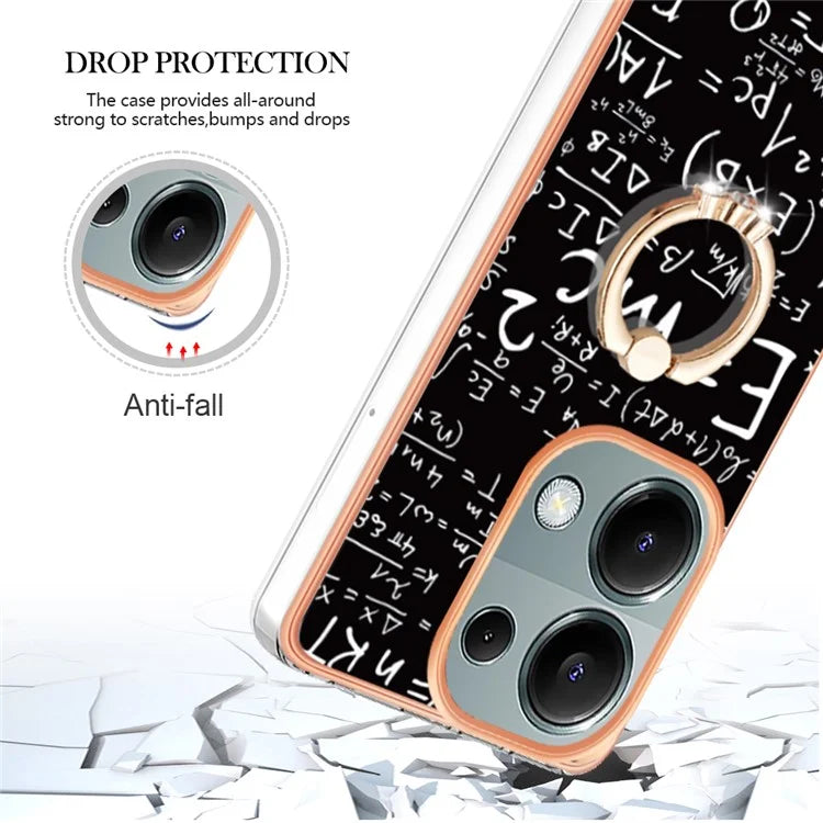 YB IMD Series-20 Style D for Xiaomi Redmi Note 13 Pro 4G / Poco M6 Pro 4G TPU Case Ring Kickstand 2.0mm Back Cover