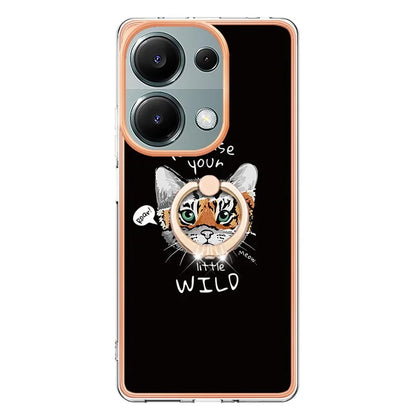 YB IMD Series-20 Style D for Xiaomi Redmi Note 13 Pro 4G / Poco M6 Pro 4G TPU Case Ring Kickstand 2.0mm Back Cover