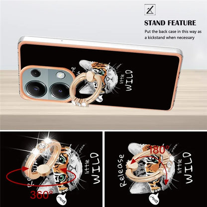 YB IMD Series-20 Style D for Xiaomi Redmi Note 13 Pro 4G / Poco M6 Pro 4G TPU Case Ring Kickstand 2.0mm Back Cover