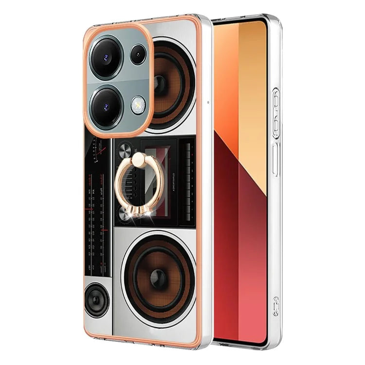 YB IMD Series-20 Style D for Xiaomi Redmi Note 13 Pro 4G / Poco M6 Pro 4G TPU Case Ring Kickstand 2.0mm Back Cover