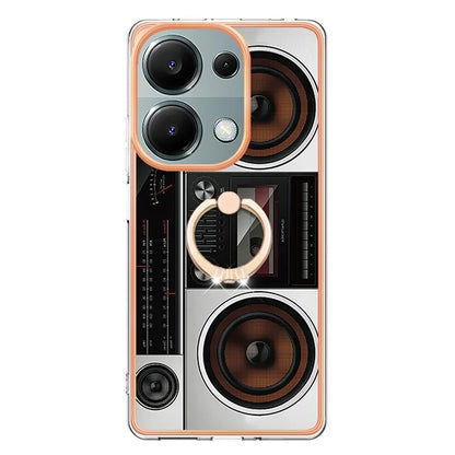 YB IMD Series-20 Style D for Xiaomi Redmi Note 13 Pro 4G / Poco M6 Pro 4G TPU Case Ring Kickstand 2.0mm Back Cover